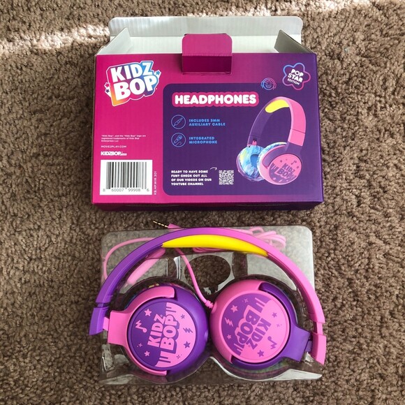 Pink Purple Kidz Bop Wired Headphones for Kids - Picture 2 of 4